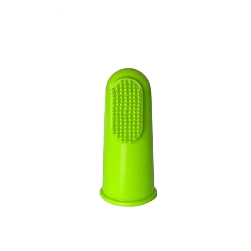 BADALO Haustier-Silikon-Fingerlinge, Zahnbürste, Katzen, Hunde, Bürsten, Hundezubehör, Haustier-Zähne, Mundreinigungsprodukte (Color : Green, Size : 10pcs) von BADALO