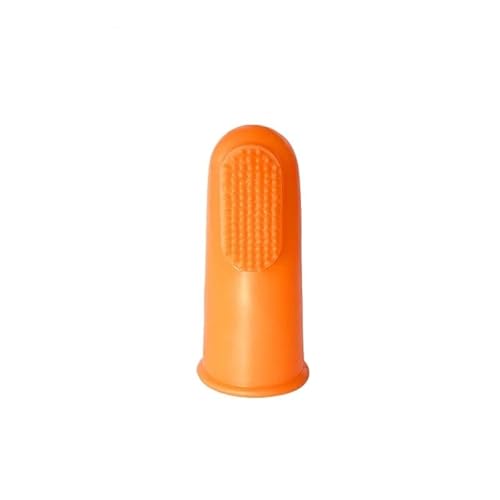 BADALO Haustier-Silikon-Fingerlinge, Zahnbürste, Katzen, Hunde, Bürsten, Hundezubehör, Haustier-Zähne, Mundreinigungsprodukte (Color : Orange, Size : 10pcs) von BADALO