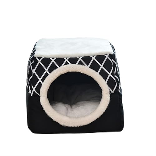 BADALO Katzennest, Gemütliches Katzenhöhlenbett, Katzenversteck, Süßes Katzenversteck, Vielseitiges Katzenbett for Privatsphäre, Nickerchen und Spielen, Passend for Katzen und Hunde(Black,XL) von BADALO