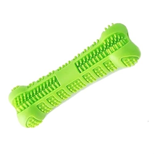 BADALO Weiche Gummi-Hundezahnbürste, Hunde-Kauspielzeug, Hundebürstenstab, 360-Grad-Zahnreinigung, Haustier-Zahnbürste (Color : Green, Size : L 14.5x4.7cm) von BADALO