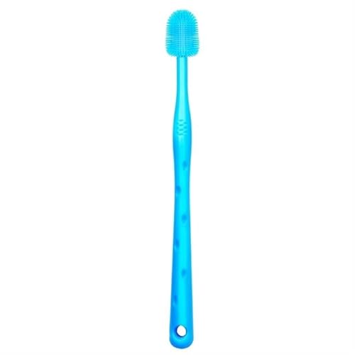 Haustier-Katzen-Zahnbürste, superweiche Silikonborsten, Zahnbürste, Mundreinigung und Katzengesichts-Mitesser-Reinigung, Katzen-Akne (Color : Blue, Size : 17cm) von BADALO