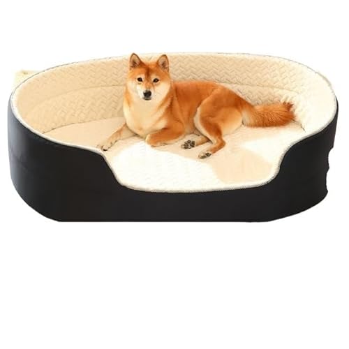 Hundebett und -kissen, Hundesofabett, Hundeschlafplatz, gemütliche Hundehüttenmatte, Hundenest for den Innen- und Außenbereich, rutschfest, waschbar, warm, weich, ideal for Welpen, mittelgroße und gro von BADALO