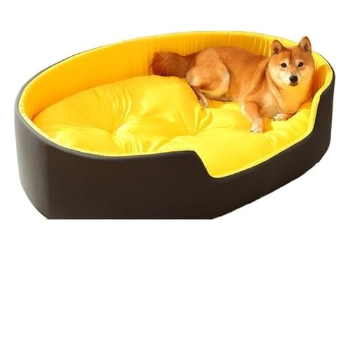 Hundebett und -kissen, Hundesofabett, Hundeschlafplatz, gemütliche Hundehüttenmatte, Hundenest for den Innen- und Außenbereich, rutschfest, waschbar, warm, weich, ideal for Welpen, mittelgroße und gro von BADALO