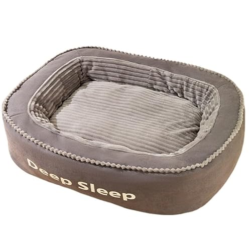 Hundebett und -kissen, Hundesofabett, Hundeschlafplatz, gemütliche Hundehüttenmatte, Hundenest for den Innen- und Außenbereich, rutschfest, waschbar, warm, weich, ideal for Welpen, mittelgroße und gro von BADALO