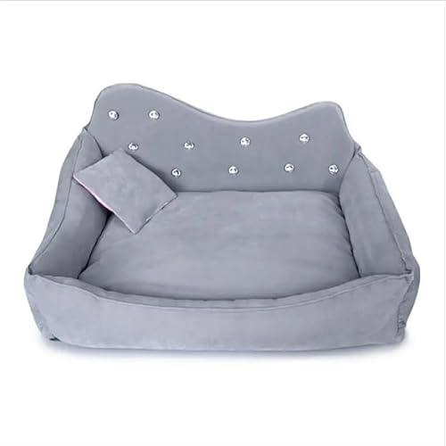 Hundebett und -kissen, Hundesofabett, Hundeschlafplatz, gemütliche Hundehüttenmatte, Hundenest for den Innen- und Außenbereich, rutschfest, waschbar, warm, weich, ideal for Welpen, mittelgroße und gro von BADALO