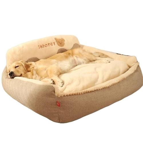 Hundebett und -kissen, Hundesofabett, Hundeschlafplatz, gemütliche Hundehüttenmatte, Hundenest for den Innen- und Außenbereich, rutschfest, waschbar, warm, weich, ideal for Welpen, mittelgroße und gro von BADALO