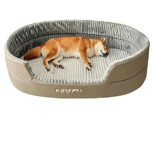 Hundebett und -kissen, Hundesofabett, Hundeschlafplatz, gemütliche Hundehüttenmatte, Hundenest for den Innen- und Außenbereich, rutschfest, waschbar, warm, weich, ideal for Welpen, mittelgroße und gro von BADALO