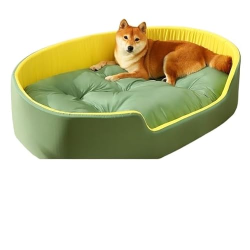 Hundebett und -kissen, Hundesofabett, Hundeschlafplatz, gemütliche Hundehüttenmatte, Hundenest for den Innen- und Außenbereich, rutschfest, waschbar, warm, weich, ideal for Welpen, mittelgroße und gro von BADALO