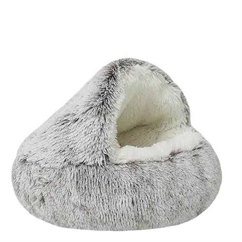 Katzennest, Gemütliches Katzenhöhlenbett, Katzenversteck, Süßes Katzenversteck, Vielseitiges Katzenbett for Privatsphäre, Nickerchen und Spielen, Passend for Katzen und Hunde(Brown-Inside Plush,40x40c von BADALO