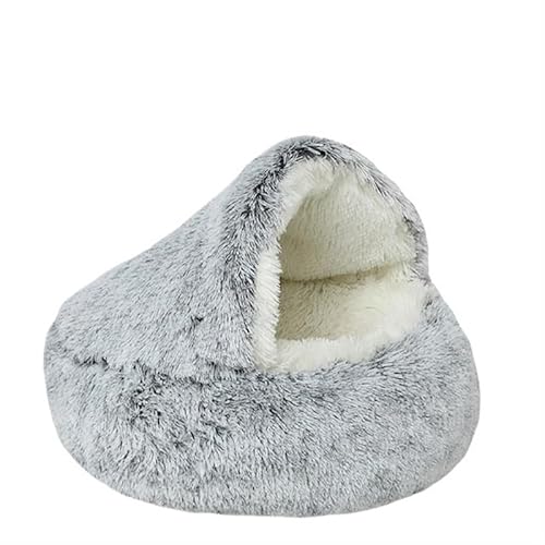 Katzennest, Gemütliches Katzenhöhlenbett, Katzenversteck, Süßes Katzenversteck, Vielseitiges Katzenbett for Privatsphäre, Nickerchen und Spielen, Passend for Katzen und Hunde(Gray-Inside Plush,40x40cm von BADALO