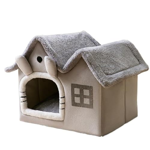 Katzennest, Gemütliches Katzenhöhlenbett, Katzenversteck, Süßes Katzenversteck, Vielseitiges Katzenbett for Privatsphäre, Nickerchen und Spielen, Passend for Katzen und Hunde(Grey Totoro,S 39x32x34cm) von BADALO