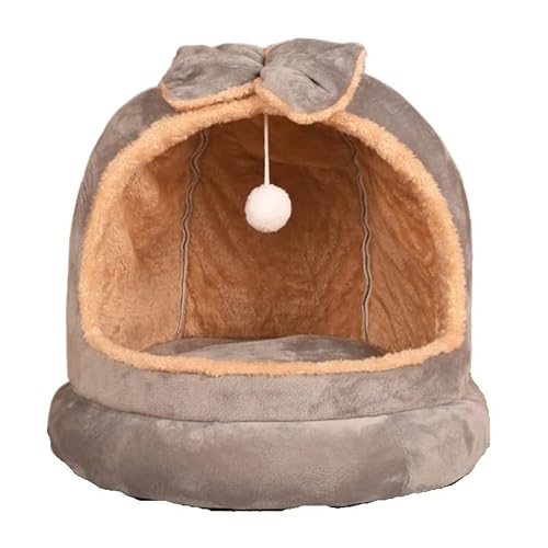 Katzennest, Gemütliches Katzenhöhlenbett, Katzenversteck, Süßes Katzenversteck, Vielseitiges Katzenbett for Privatsphäre, Nickerchen und Spielen, Passend for Katzen und Hunde(Light Grey,L 45X45X42cm) von BADALO