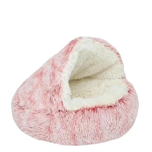 Katzennest, Gemütliches Katzenhöhlenbett, Katzenversteck, Süßes Katzenversteck, Vielseitiges Katzenbett for Privatsphäre, Nickerchen und Spielen, Passend for Katzen und Hunde(Pink-Inside Plush,40x40cm von BADALO