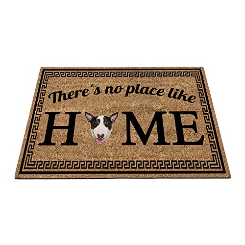 BAGEYOU My Love Fußmatte mit niedlichem Bullterrier-Motiv, dekorativ, Aufschrift "There's No Place Like Home", 70 x 40 cm von BAGEYOU