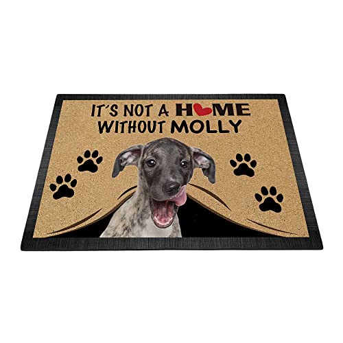 Fußmatte mit Aufschrift "It's Not a Home Without Dog", personalisierbar, lustige Pfotenabdruck-Dekoration, 69,8 x 45 cm von BAGEYOU