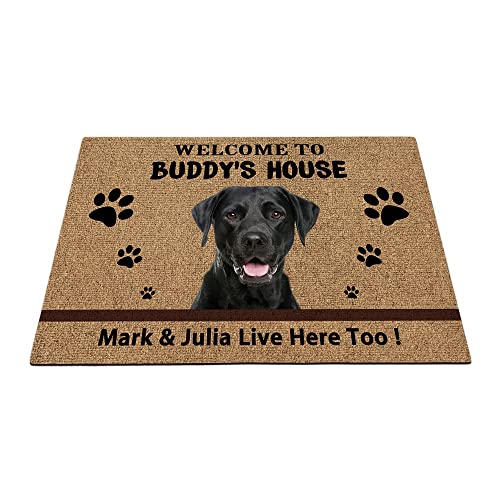 Individuelle Labrador Dog Welcome Fußmatte Lustige Haustier Pfoten Fußmatte Home Dekorationen Welcome To Dog's House 69,8 x 45 cm von BAGEYOU