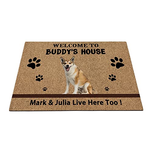 Individuelle norwegische Lundehund Hundematte lustige Haustierpfoten-Fußmatte für Zuhause, Dekoration, Willkommen im Hundehaus, 59,9 x 39,9 cm von BAGEYOU