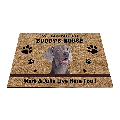 Weimaraner Hunde-Fußmatte, niedlich, für Haustierpfoten und Zuhause, Dekoration, Willkommen im Haus, 59,9 x 39,9 cm von BAGEYOU