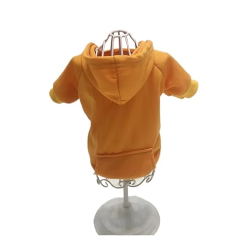 BAGLEV Solide Katzen- und Hunde-Kapuzenpullover für kleine Hunde, Haustierkleidung, Mantel, Jacken, Sweatshirt für Chihuahua, Hunde, Baumwolle, Haustier-Outfits (Farbe: Orange, Größe: L 3,5–4,5 kg) von BAGLEV