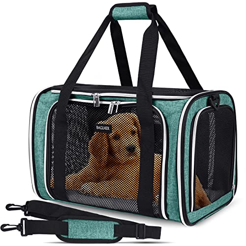 BAGLHER Haustier-Tragetasche, Katzentragetasche, Hundetragetasche für kleine mittelgroße Katzen, Hunde, Welpen, von Fluggesellschaften zugelassene kleine Hundetragetasche, weiche Seite, von BAGLHER