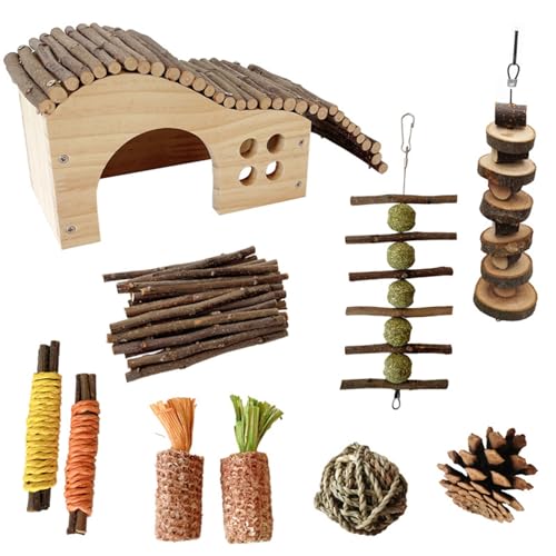 BAHJKASD Hamster Kauen Spielzeug Käfig Spielzeug Rattan Beißen Beständig Kaninchen Spielzeug Für Kleine Meerschweinchen Langeweile Toy10PCS von BAHJKASD