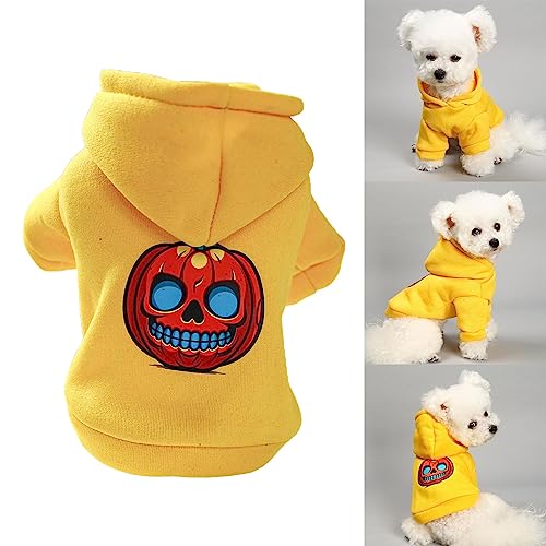 BAHJKASD Hunde Halloween Print Sweatshirt Pullover Hoodie Shirt Hundekostüm Frühling Atmungsaktiver Pullover Hunde Katzen Kleidung Haustierbedarf von BAHJKASD