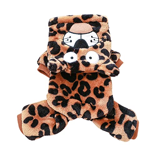 BAHJKASD Leoparden Kostüm Cosplay Kostüm Für Kleine Hunde Und Katzen Gelbe Und Rote Warme Kleidung Winter Haustier Leoparden Kleidung von BAHJKASD