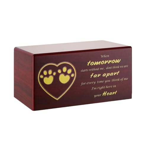 BAHJKASD Pet Memorial Urnen Für Katzen Hund Asche Holz Hundeinfindung Box Mit Memoru Wort Begräbnis Ashes Box Kleines Andenken Andenken von BAHJKASD