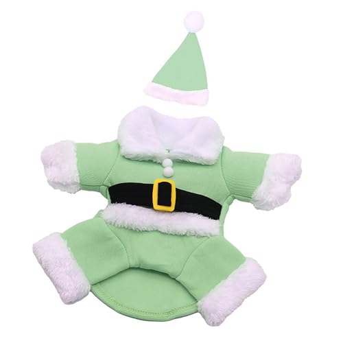 BAHJKASD Hundekostüm Mit Weihnachtsmütze Für Weihnachten Verkleidung Festival Mottoparty Kostüm Overall Set Katzen Hund Cosplay Outfit von BAHJKASD