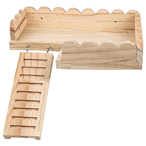 Kleintier-Spielplattform aus Holz für Frettchen, Zwergkaninchen, Lebensräume, Höhlenständer, Aktivitätsplattform, Spielzeug, Kleintier-Plattform-Tisch von BAHJKASD