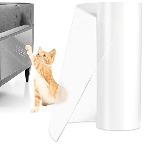 Kratzschutz Sofa Katze,Transparent Kratzfolie Katzen Selbstklebend,5m x 20cm Katzen Kratzschutz für Sofa,Couch Kratzschutz Katze,Antikratzfolie,AntiKratz Tape für Möbel Couch Sofa Wand Tür Schutz von BAIFULAI