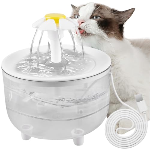 Trinkbrunnen für Katze, Katzenbrunnen verkabelt USB, 1,5 L Katzen Trinkbrunnen, 5V automatische Abschaltung, 3 Auslaufmodus, Filter, Super Sound-Off, Cat Hunde Fountain, Trinkbrunnen für Katze Hunde von BAIFULAI