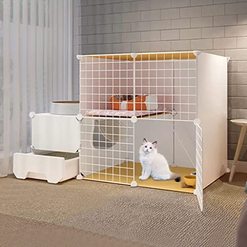 Katzenkäfig, Katzengehege, Katzengehege Freigehege DIY Kleintiere, Frettchenkäfig Indoor Katzenlaufstall, Käfig für Haustiere / Spielkäfig, Katzenkäfig mit Katzentoilette, für 1-3 Katzen ( Size : 111x von BAJMY