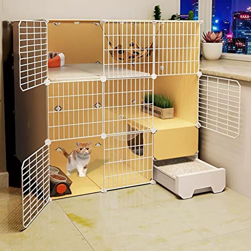 Katzenkäfig Indoor, Katzenkafig aus Metall, Katzenkafig mit Klo, Katzenkäfiggehege Indoor-Katzenlaufstall, DIY-Katzenkisten-Laufstall Indoor, Großer Übungsplatz, Ideal für 1-2 Katzen ( Size : 111x75x1 von BAJMY