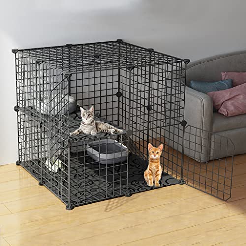 Katzenkäfig - Katzengehege, Rattenkäfig Outdoor Katzenkafig Balkon Metall Kleintierauslauf Kleintiergehege, Katzenkäfig Indoor, Katzenhäuser für Indoor-Katzen, für Haustiere, Welpen von BAJMY