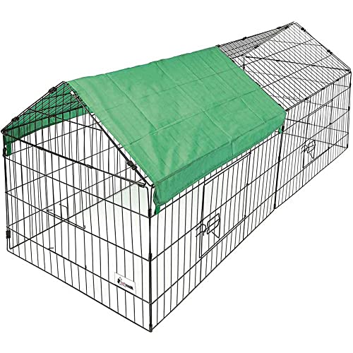 Bakaji Zaun für Haustiere Kaninchenkäfig Kaninchen Hühnerstall Meerschweinchen für kleine Tiere Outdoor Sonnenschutz Material Stahl Größe 180 x 75 cm von BAKAJI