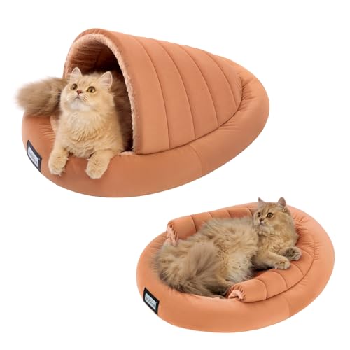 BALANCE 2 in 1 Katzenbett Höhle für Kätzchen und kleine Hunde, Katzenzelte für Indoor-Katzen, abgedeckte Katzenbetten mit abnehmbarem Kissen, beruhigendes Katzennest, Katzenversteck, waschbares von BALANCE