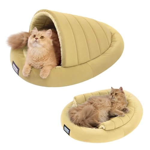 Balance 2 in 1 Katzenbett Höhle für Kätzchen und kleine Hunde, Katzenzelte für Indoor-Katzen, abgedeckte Katzenbetten mit abnehmbarem Kissen, beruhigendes Katzennest, Katzenversteck, waschbares von BALANCE