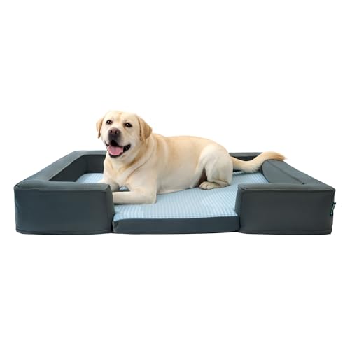 BALANCE Kühlendes Hundesofa, 3-in-1-Hundebetten mit abnehmbarem waschbarem Bezug, wendbares Kissen, Hundesofa, Sommer, Komfort, Haustier-Sofa von BALANCE