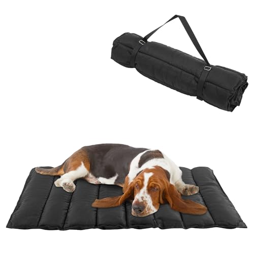 BALAPET Aufrollbares, kaufestes Hundebett, wasserdicht, für Outdoor-Reisen, Camping, langlebiges Hundebett für aggressive Kauer, tragbar, maschinenwaschbar, Hundematten für Auto, Sofa, Käfig (122 x 76 von BALAPET