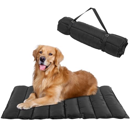 BALAPET Aufrollbares, kaufestes Hundebett, wasserdicht, für Outdoor-Reisen, Camping, langlebiges Hundebett für aggressive Kauer, tragbar, maschinenwaschbar, Hundematten für Auto, Sofa, Käfig (150 x 94 von BALAPET