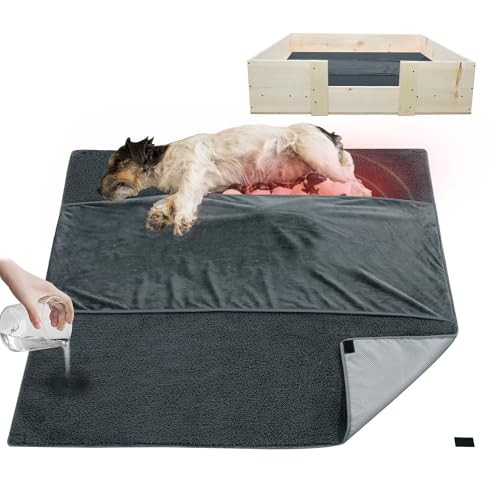 BALAPET BALAPET Wurfkissen, waschbar und wasserdicht, mit warmer Tasche, extra saugfähig mit wasserdichter Unterseite, Haustier-Wachingunterlage für Training, Welle, Laufstall (76,2 x 76,2 cm) von BALAPET