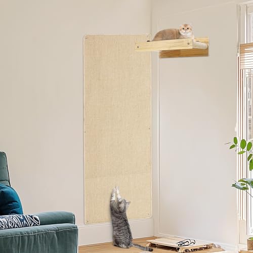 BALAPET Kletterwand- und Hängematten-Set, 170 x 61 cm, verdicktes großes Katzenkratzbrett und weiche Plüsch-Hängematte zum Klettern, Schlafen, Spielen, Katzen-Wandregale für Indoor-Katzen von BALAPET