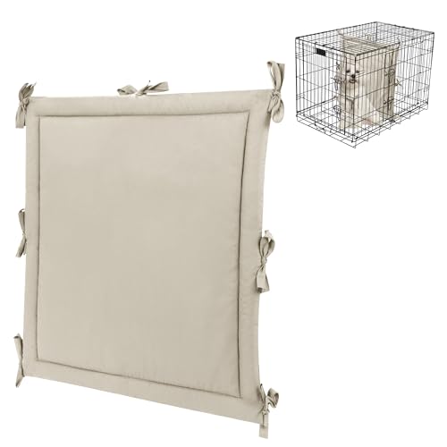 BALAPET Weiche Hundebox-Trennwand (nur Trennwand, ohne Kiste), warmer Hundehütten-Trenner mit Bändern, Hundekäfig-Zubehör für Welpenbox-Training, Beige, 78,7 cm H x 76,2 cm B von BALAPET