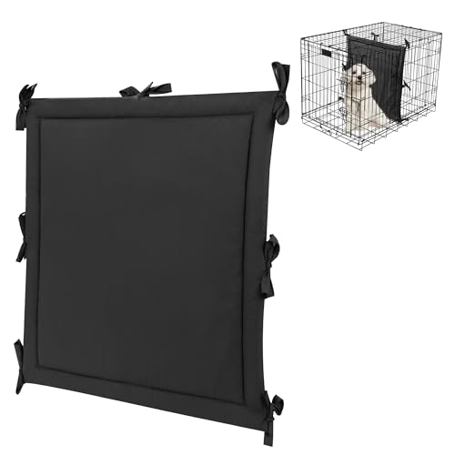 BALAPET Weiche Hundekäfig-Trennwand (nur Trennwand, ohne Kiste), warme Hundehütten-Trennwand mit Bändern, Hundekäfig-Zubehör für Welpenbox-Training, Schwarz, 38,9 cm H x 33 cm B von BALAPET