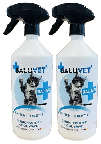 BALUVET Katzentoiletten-Geruchsentferner, Cool Wave Duft, 2X 1L, Made in Germany von BALUVET