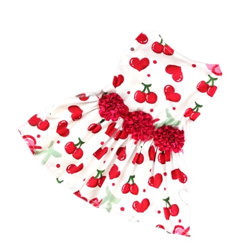 BAMY Hundekleid mit Blume, Valentinstag, Teddy, Rock, Rose, Katzenkleidung, süßes Prinzessinnen-Bomei-Kostüm, Haustier-Tutu für Frühling, Sommer, Hochzeit, Party (Rosarot, M) von BAMY