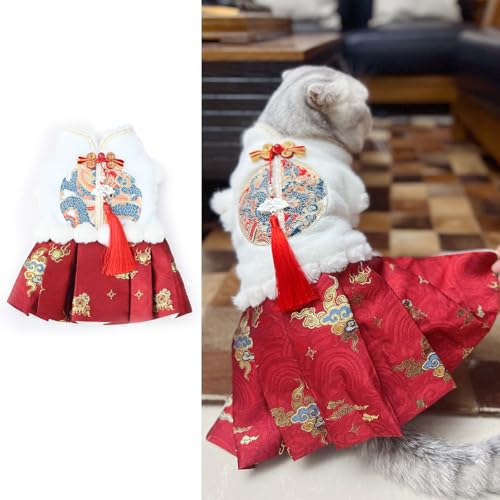 BAMY Winterkleid für Hunde und Pferde, warm, für den Winter, Haustierkleidung, Mantel, Weihnachtskostüm für Katzen, Teddy, Bichon, kleine, mittelgroße Hunde, Größe M (Brustumfang 40,6 cm) von BAMY