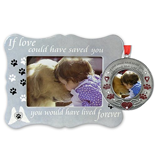 Gedenktafel für Haustiere Geschenke – Wenn Liebe könnte Gespeichert Haben Sie Andenken Bilderrahmen und in Loving Memory Pet Ornament – Christmas Mitgefühl Geschenk von BANBERRY DESIGNS