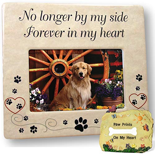 banberry Designs Pet Verlust Geschenk Set – Pet Remembrance Bilderrahmen Desktop und große Memorial Rock – Verlust der ein Hund Geschenk von BANBERRY DESIGNS